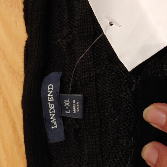 New Lands' End Merino Wool Blend Poncho Sweater - Picture 5 of 11